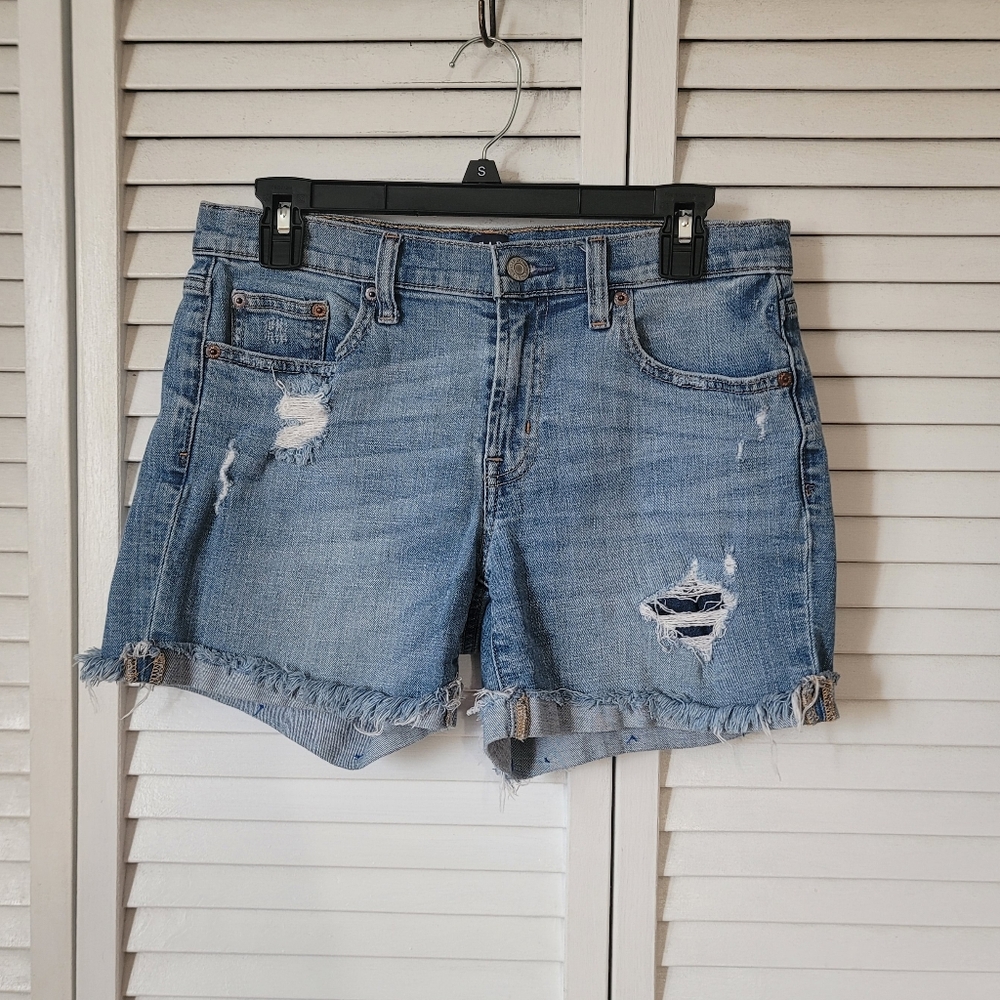 GAP Distressed Cotton 5" Jean Shorts, Size 4